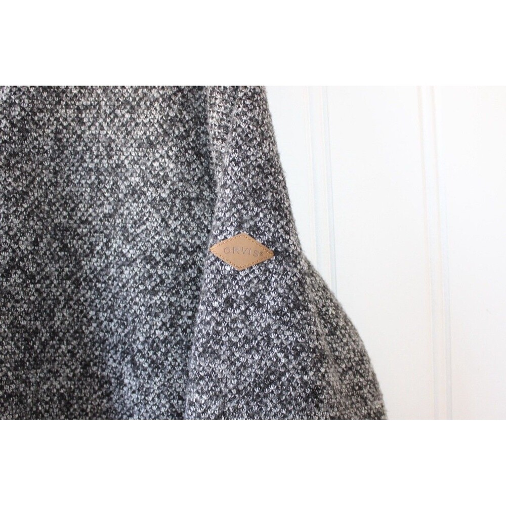 Orvis Brighton 1/4 Zip Sherpa Lined Pullover Mens XL Gray Knit Fleece Sweater - Picture 2 of 9